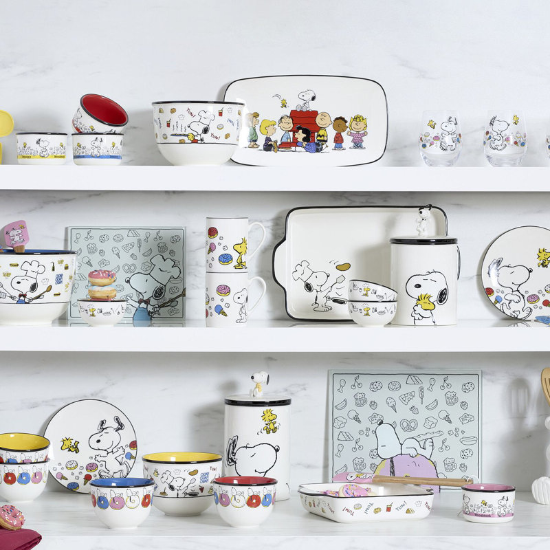 Lenox 897573 Chef Snoopy 12-Piece Dessert Set, Dishwasher Safe, Multicolor