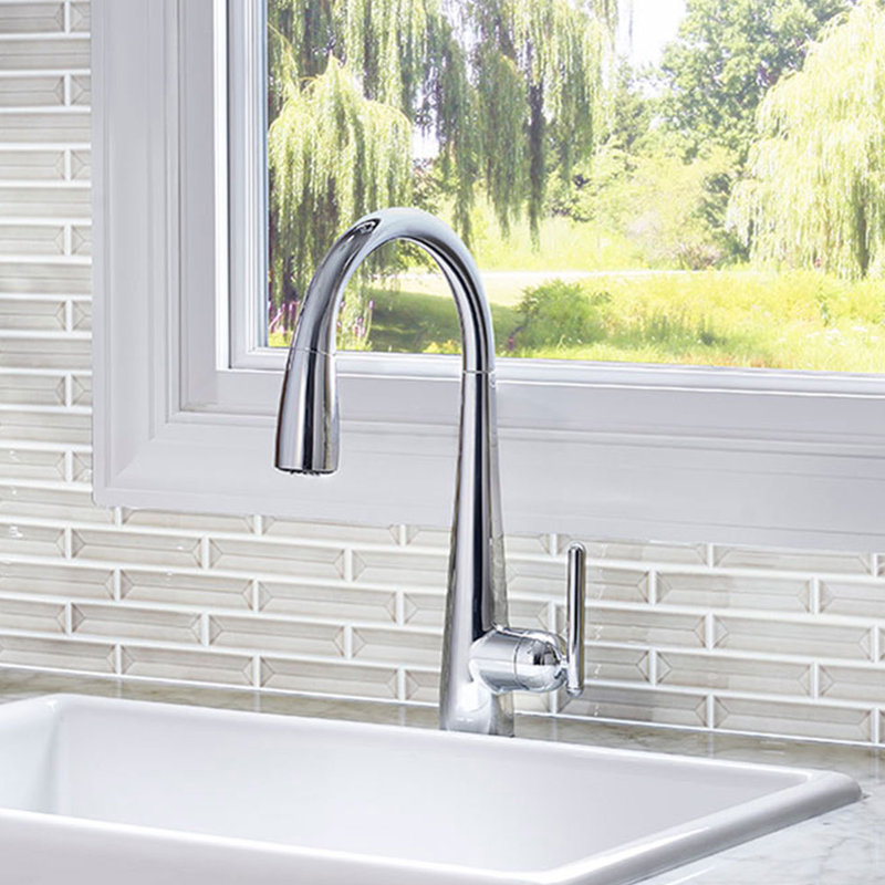 Lita Pull Down Single Handle Kitchen Faucet, Polished Chrome