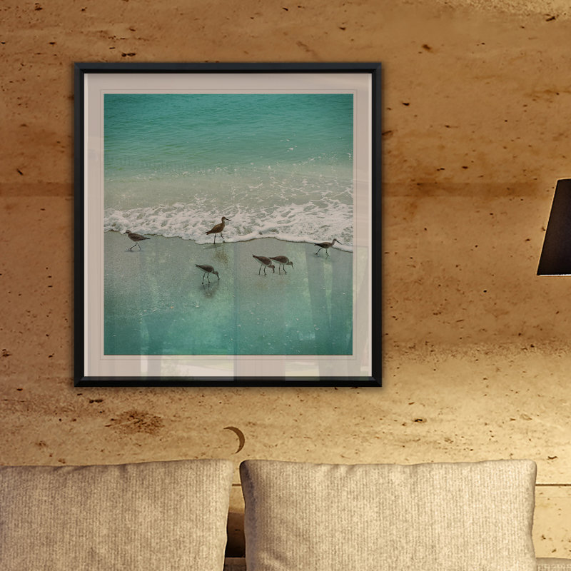 Sandpiper Beach Party - Impression de cadre photo sur papier, H 17,5 po x l 17,5 po x P 1,5 po