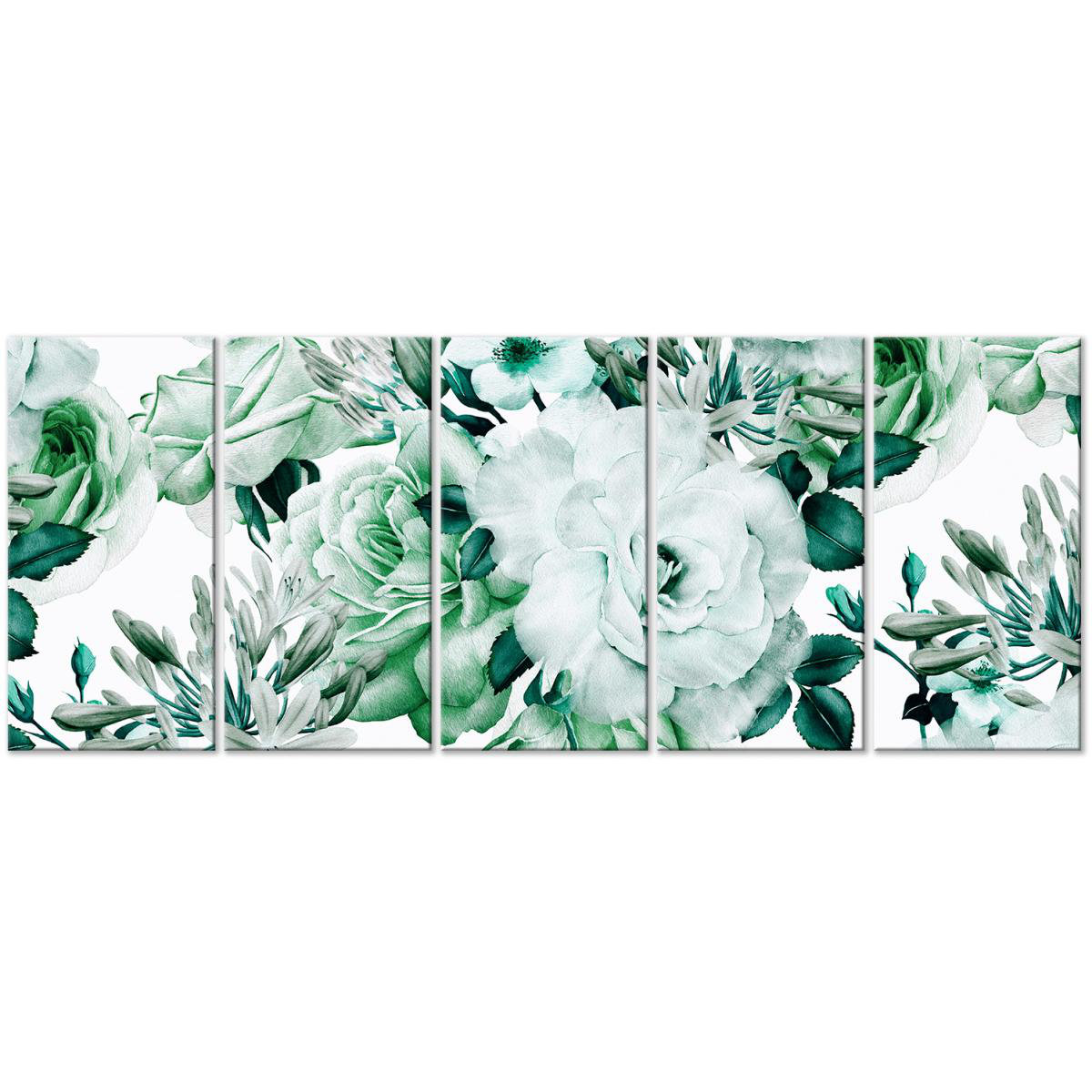 Ebern Designs 'Rose Composition' - 5 Piece Wrapped Canvas Graphic Art ...