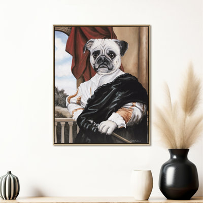 Charming Captain's Guard Framed Art - In Imperial With Dignity 16.5"W X 20.5"H Golden Ornament Frame Stunning Wall Hang Draped Artistic Creation 16.5" Width 20.5" Height