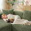 Modern Oversized Corner Sofa L-Shaped Corduroy Sofa With Storage Pockets -831990046-831990045