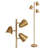 64" Tall Adjustable Gold Floor Lamp with 3 Light for Living Room Without Bulb