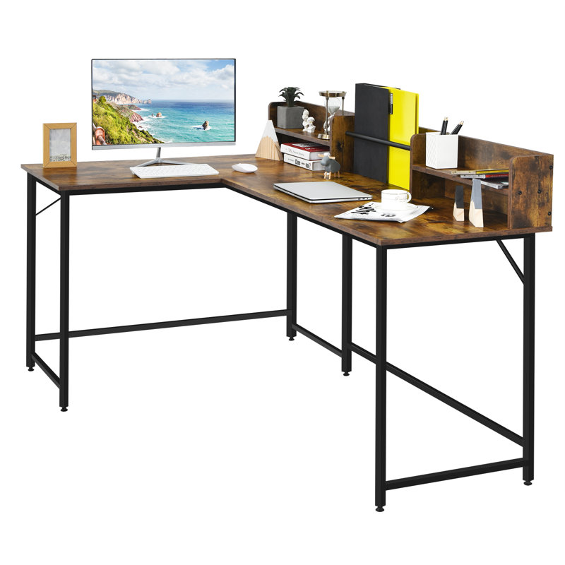 Carolena L-Shaped Computer Desk, Brown