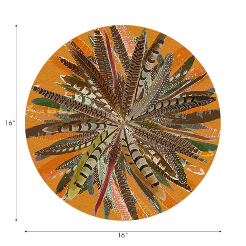 Napperon Pheasant Feathers, Noyer cendré
