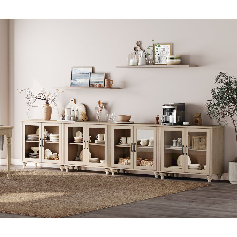 Demitrie 135.4'' Sideboard, Beige/Beige
