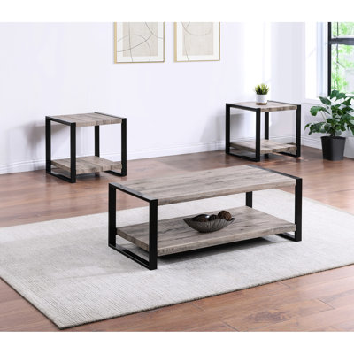 Table basse rectangulaire avec rangement en bois brun rustique de style moderne For Living