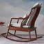 Chaise berçante élégante en bois massif