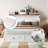 Full Size Murphy Bed Cabinet with Tri-fold Mattress & Charging Station, White-2113823481