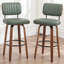 Tabouret de bar pivotant rembourré avec structure en bois-113262445-113262447