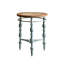 Table de bout décorative rustique en bois 20,08 "facile à assembler, table de bout ronde avec pieds en métal