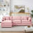 L-Shape Chenille Sectional Couches with Movable Ottoman-965963758