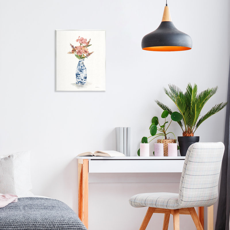 Plaque murale «Chinoiseries Blooms Pink Florals», design par Carol Robinson