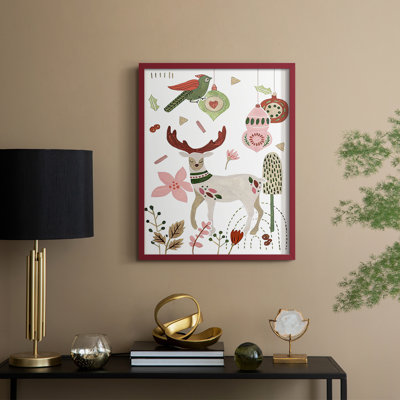 Reindeer Wishes Collection B, reproduction encadrée - bois massif