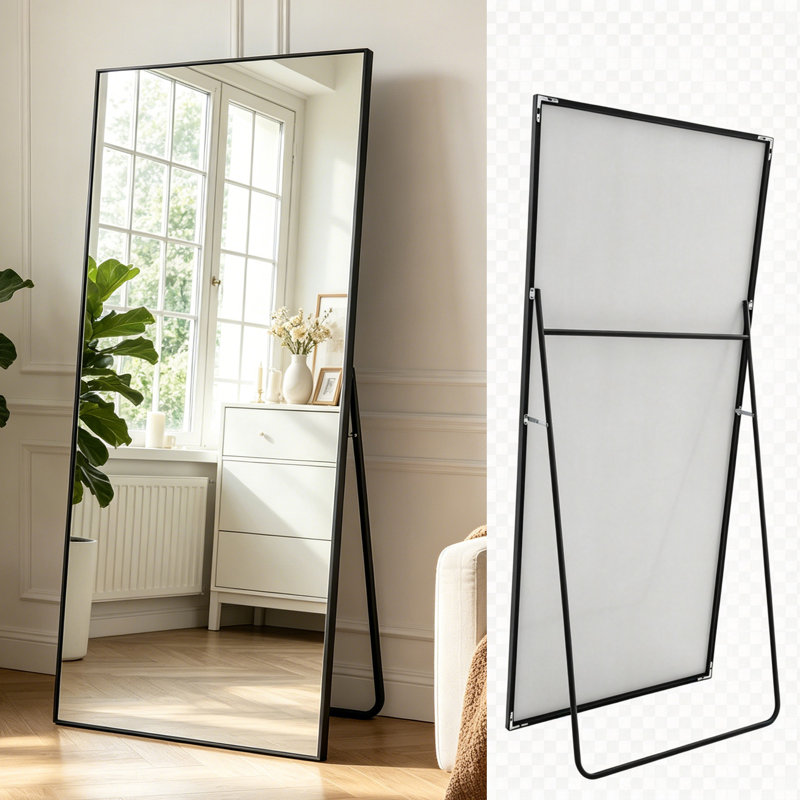 Miroir sur pied pleine longueur, H 72 po x l 32 po