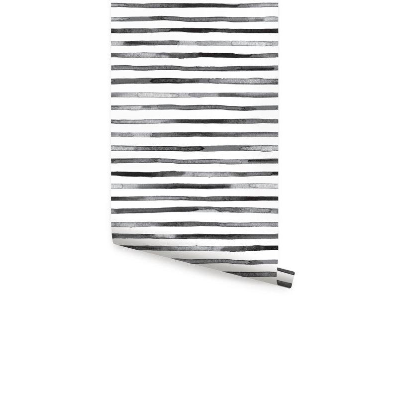 Rouleau de papier peint adhésif L 18 pi x l 24 po Amarlia, Noir