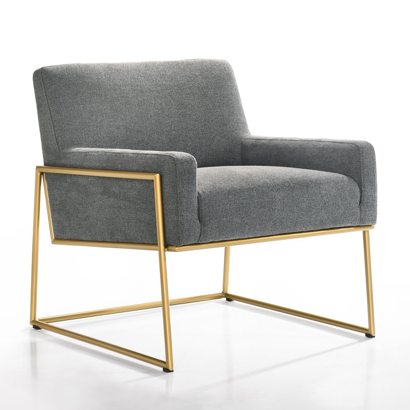 Fauteuil en polyester de 29,5 po Milano, 100 % polyester gris acier