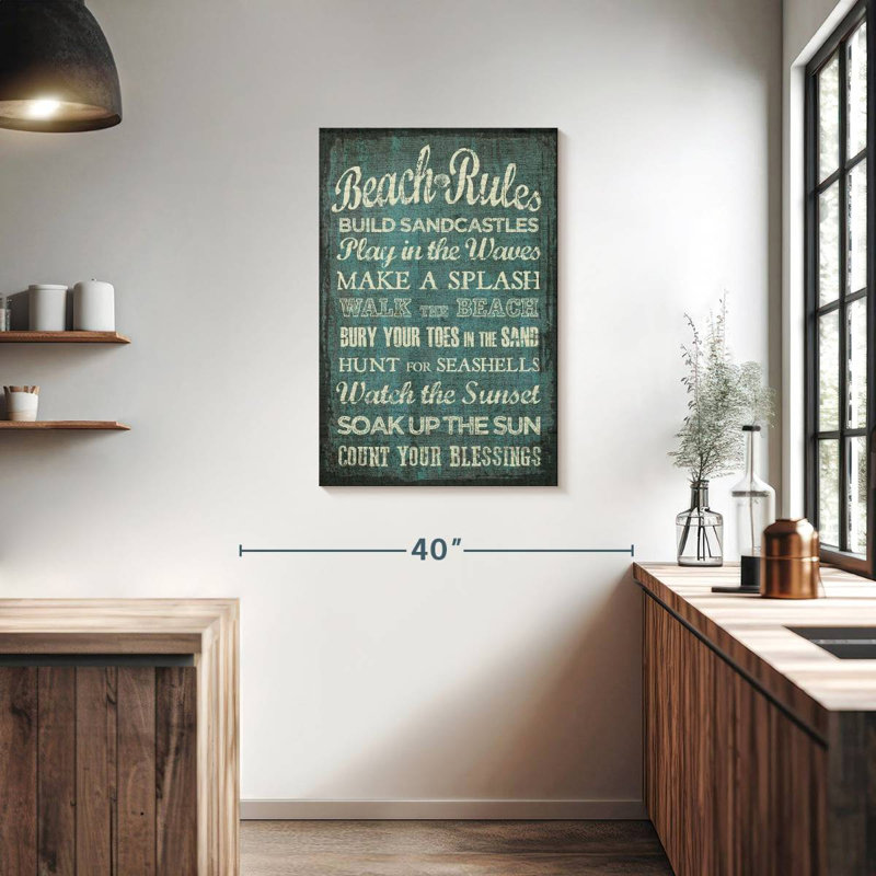 Beach Rules Wall Sign, 36" H x 24" W