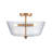 3-Light Seedy Glass Semi Flush Mount