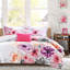 Édredon rose doux pour broderie florale avec 2 coussins décoratifs et tissu