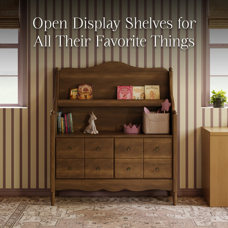 Liberty Library Hutch, Natural Walnut