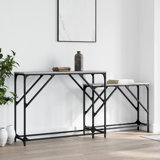 vidaXL Nesting Console Tables Hallway Stand Behind Sofa 2 Pcs Engineered Wood