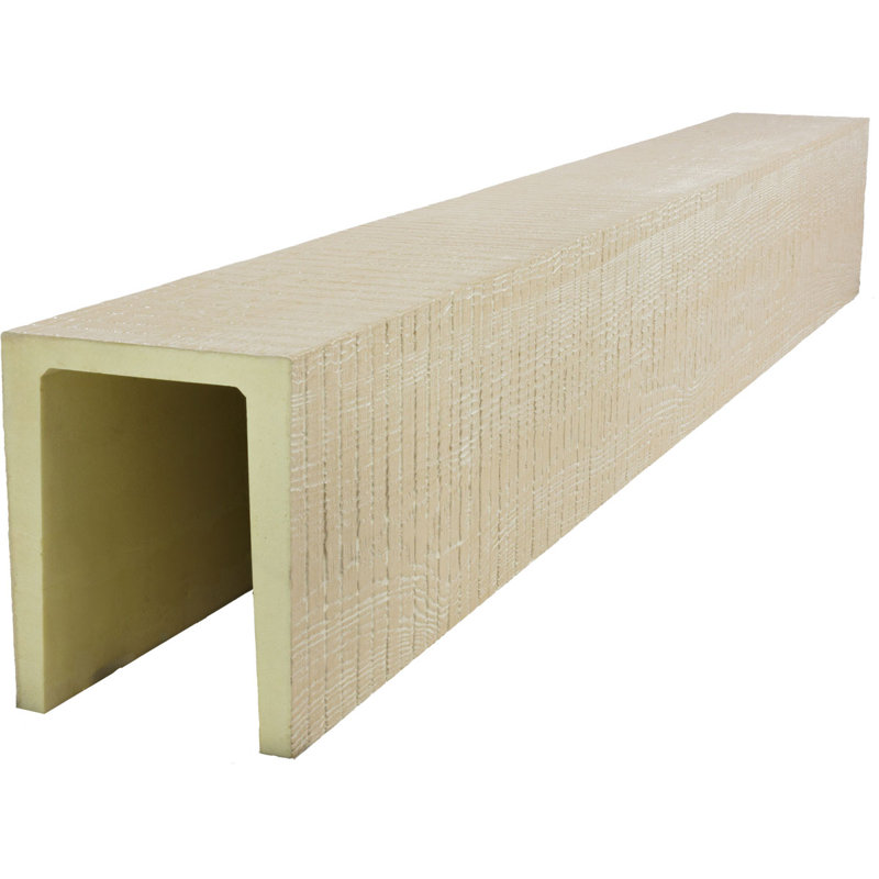 Poutre de plafond en faux bois à 3 côtés (poutre en U), H 9,5 po x l 9,5 po x P 96 po, Vanille Chai