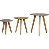 Scandinavian Solid Wood Nesting Side Table Set