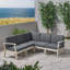 Canapé modulaire de patio symétrique de 77,75 po de largeur avec coussins Bevelyn-604945420-609869051