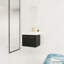 Meuble-lavabo mural 24 po avec lavabo, lavabo en résine à rebords épais, ensemble KD, meuble-lavabo