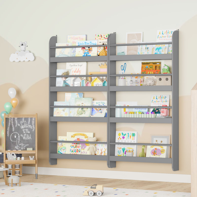 Bibliothèque pour enfants 2 pièces Phippen, Gris