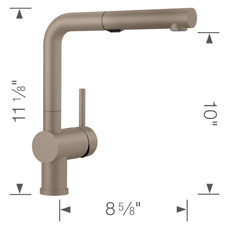 Linus Low Arc Pull-Out Dual-Spray Kitchen Faucet - Truffle, Truffle