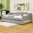 Twin XL Upholstered Daybed with Trundle and LED and 2 Drawers-1109707461