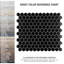 Metro 1" Hex Matte Black 10-1/4" x 11-7/8" Porcelain Mosaic Tile