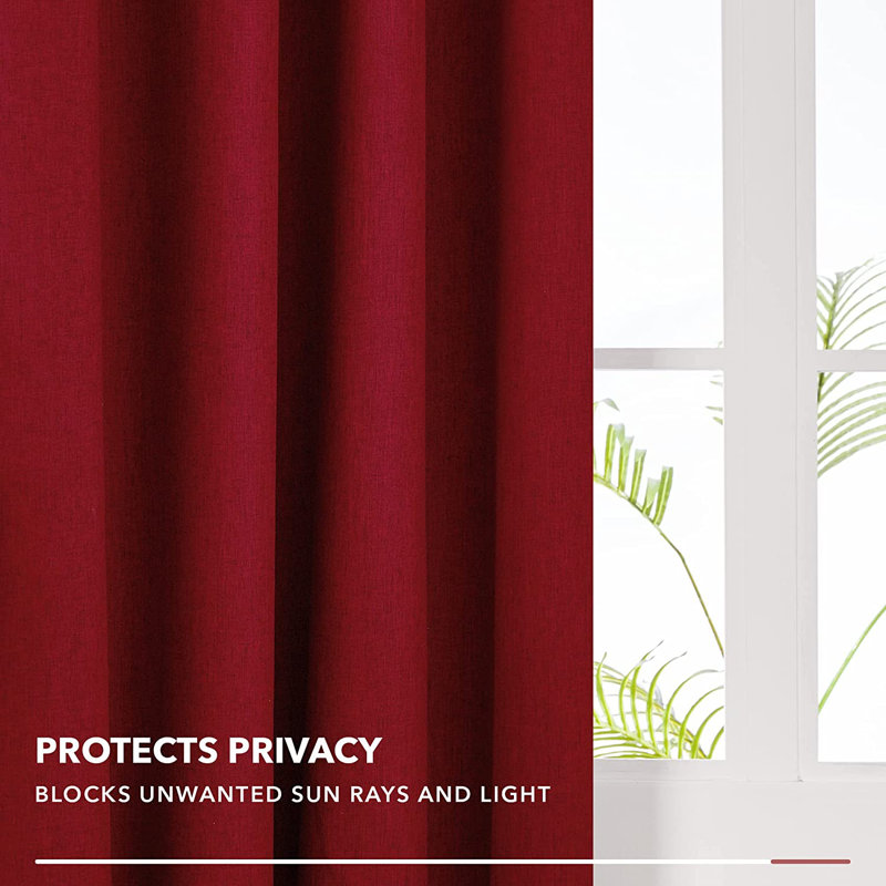 Alhamdi Blackout Curtain Pair, 117cm Width x 138cm Drop, Red