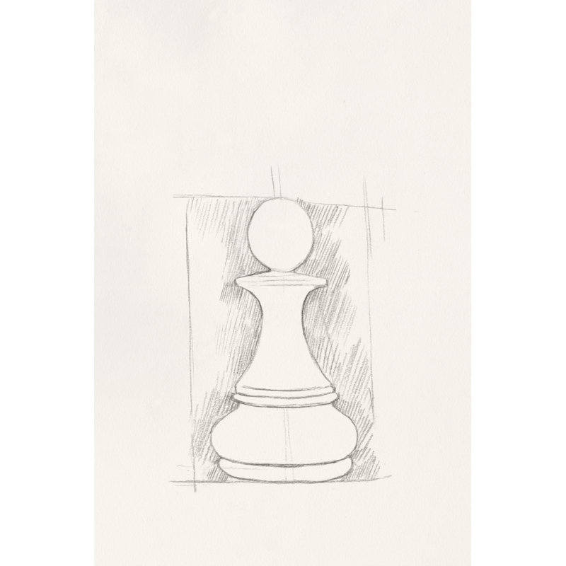 Chess Set Sketch V by Emma Caroline - Wrapped Canvas Print, 122cm H x 81cm W