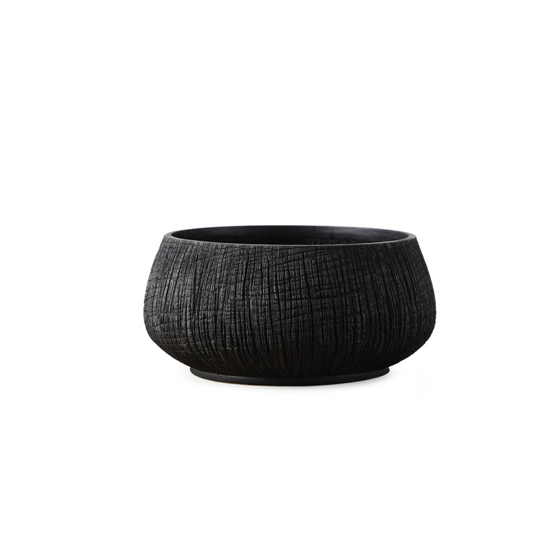 Pot Planter, 9'' H x 19.5'' W x 19.5'' D, Black
