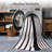 Black and White Striped Hand-Woven Cotton Door Rug – 24" × 51", Outdoor, Machine Washable & Fade-Resistant