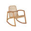 Cole And Grey Plastic Rattan Handmade Woven Rectangular Living Room Light Brown Accent Chair With Teak Frame