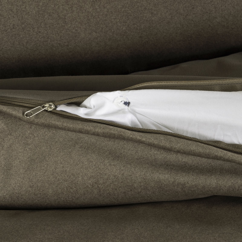 Burly Polyester Duvet Cover & Insert, Brown, California King Duvet Cover +  5 Addition Pieces