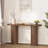 55'' Tambour Console Table With Oval Tabletop For Living Room Hallway Foyer Entrance Study-1495355206