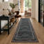Tapis de couloir intérieur vintage noir lavable 2X6 pour chambre à coucher, tapis antidérapant Boho-358464669