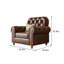Fauteuil en cuir véritable de style européen à accoudoirs rétro de 42,5 po de largeur