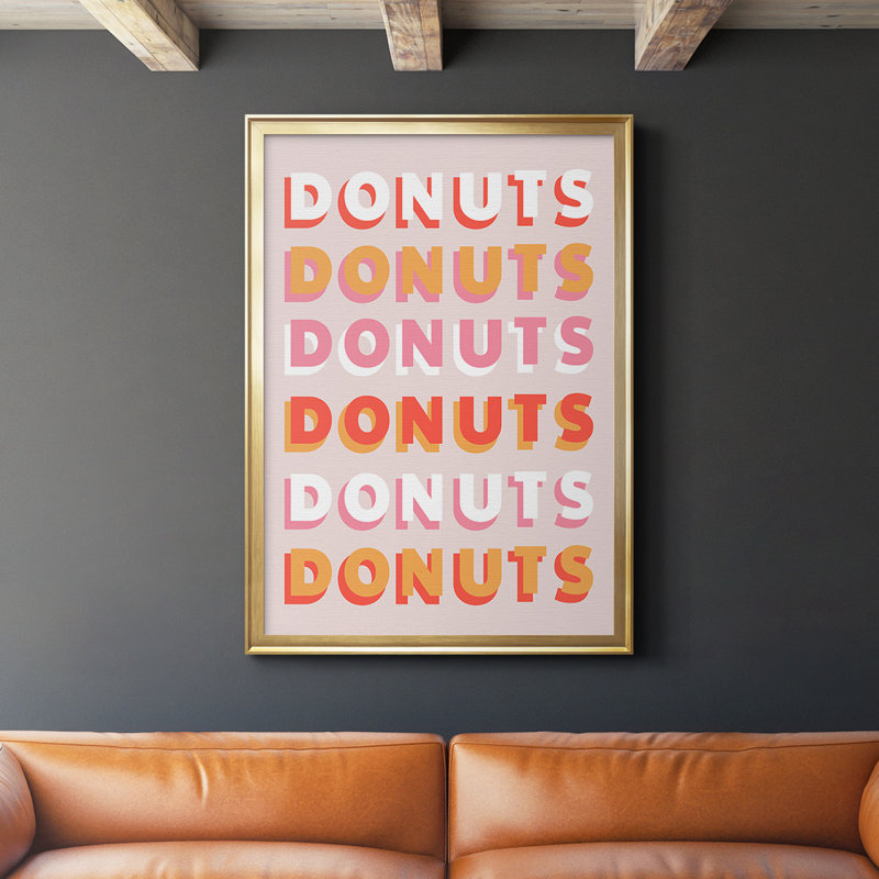 9_Donuts, toile encadrée de qualité supérieure, H 42,5 po x l 30,5 po x P 1 po, Or