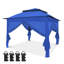 11 pi. L 11 pi. D Pavillon de jardin instantané en acier avec mur uni-94103927-86915908