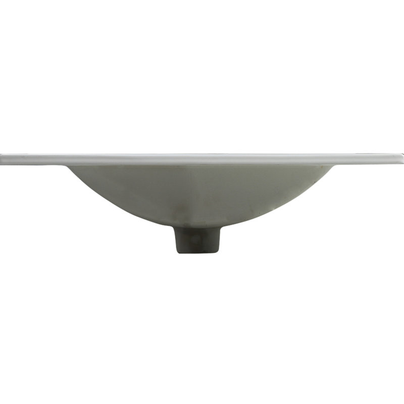 Évier de 24 po en céramique - blanc brillant, profondeur interne de 4,72 po, épaisseur de comptoir de 0,81 po, lavabo de 24 po facile à nettoyer et à installer, utilisation longue durée, 25,01 lb, blanc