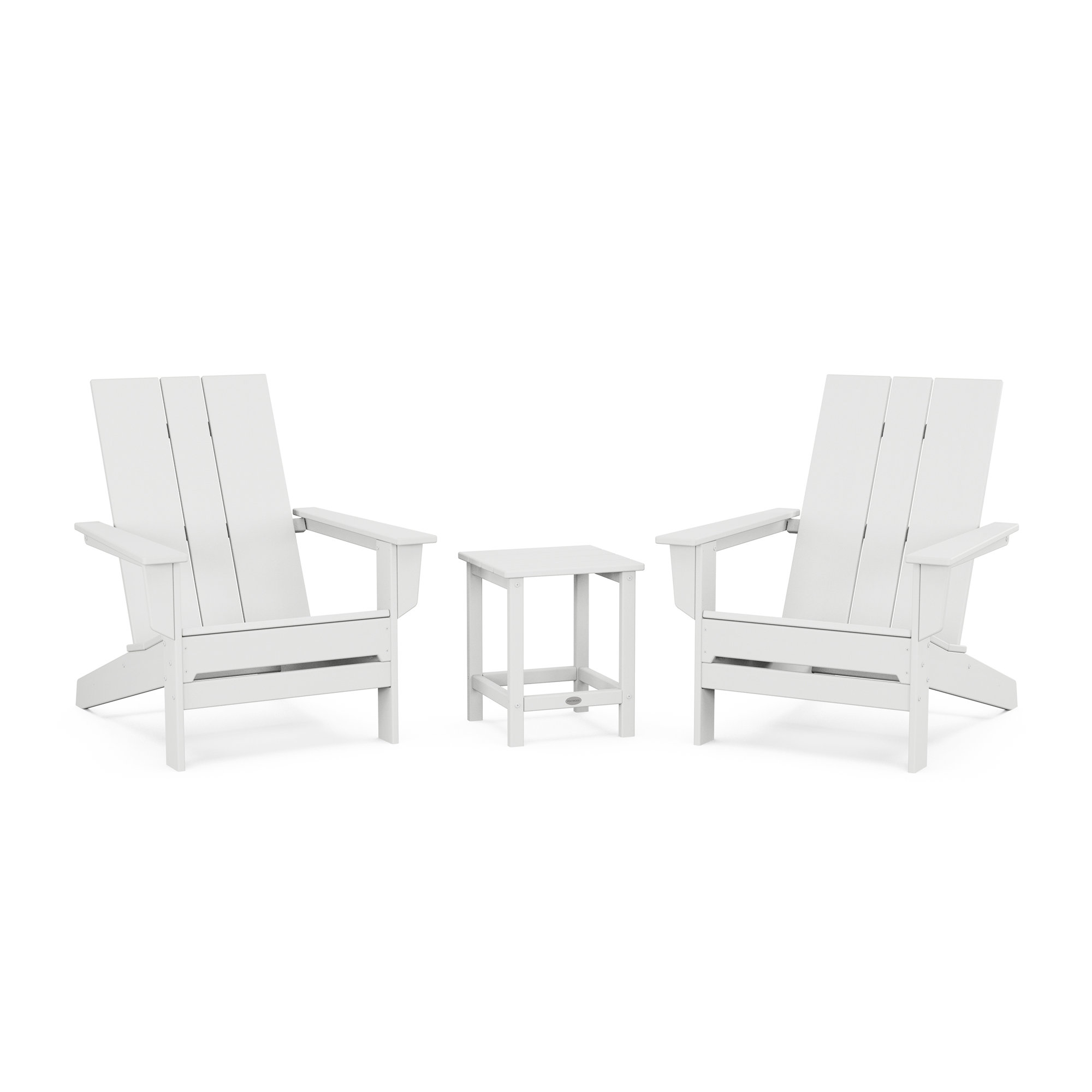 POLYWOOD x AllModern Adirondack Chairs with Table, White