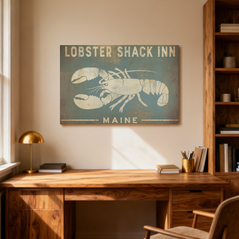 Animaux, homard, cabane, auberge, Maine, enseigne