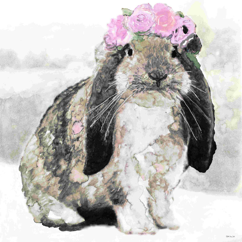 Lapin Simone 2883915, H 12 po x l 12 po, No, Cadre simple noir