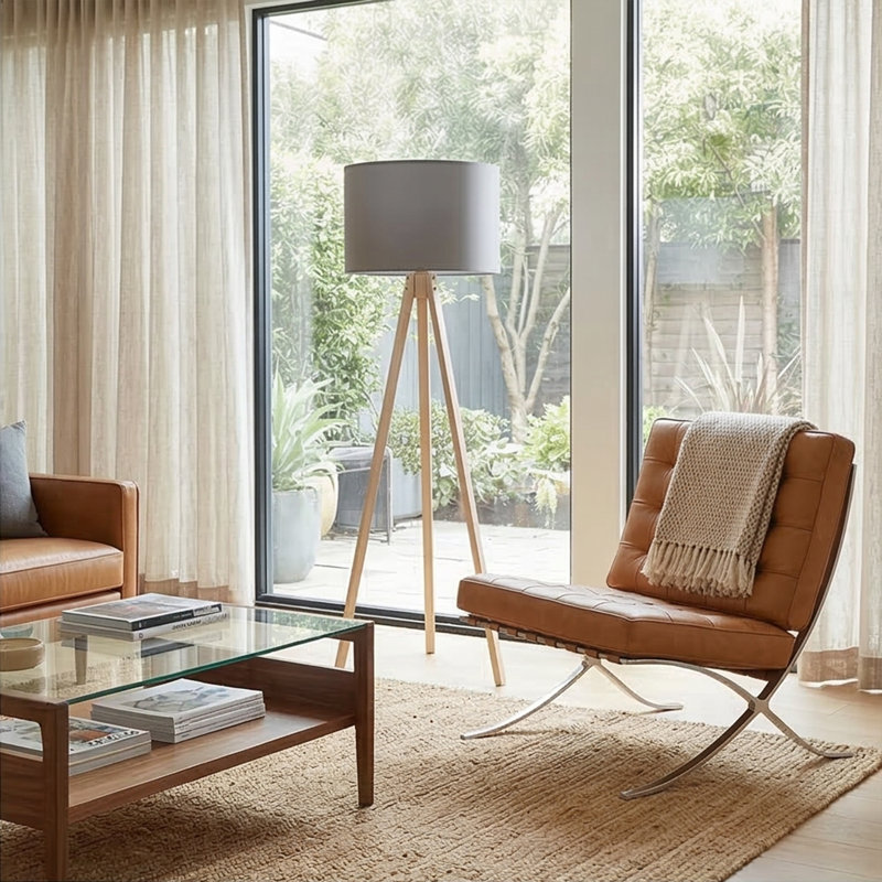 Kisa 57" Tripod Floor Lamp, Gray, Cream